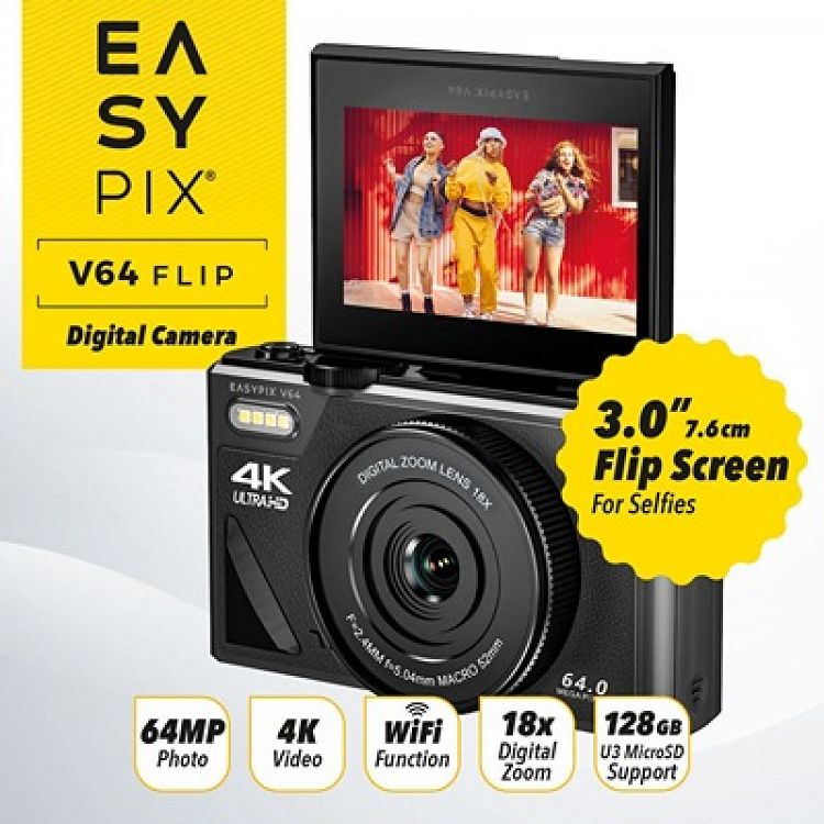 DIGITAL VIDEO CAMERA WITH FLIP SCREEN V64 EASYPIX