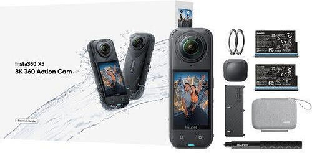 ACTION CAMERA X5 ESSENTIALS BUNDLE 8K TRIPLE AI CHIP INSTA360