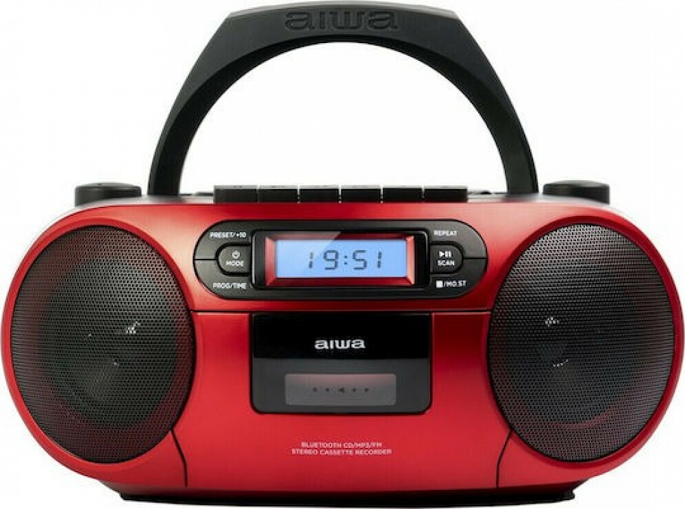 ΦΟΡΗΤΟ ΡΑΔΙΟ CD/MP3/USB/ ΚΑΣΕΤΟΦΩΝΟ ΒΒΤC-550 RD ΜΕ BLUETOOTH AIWA