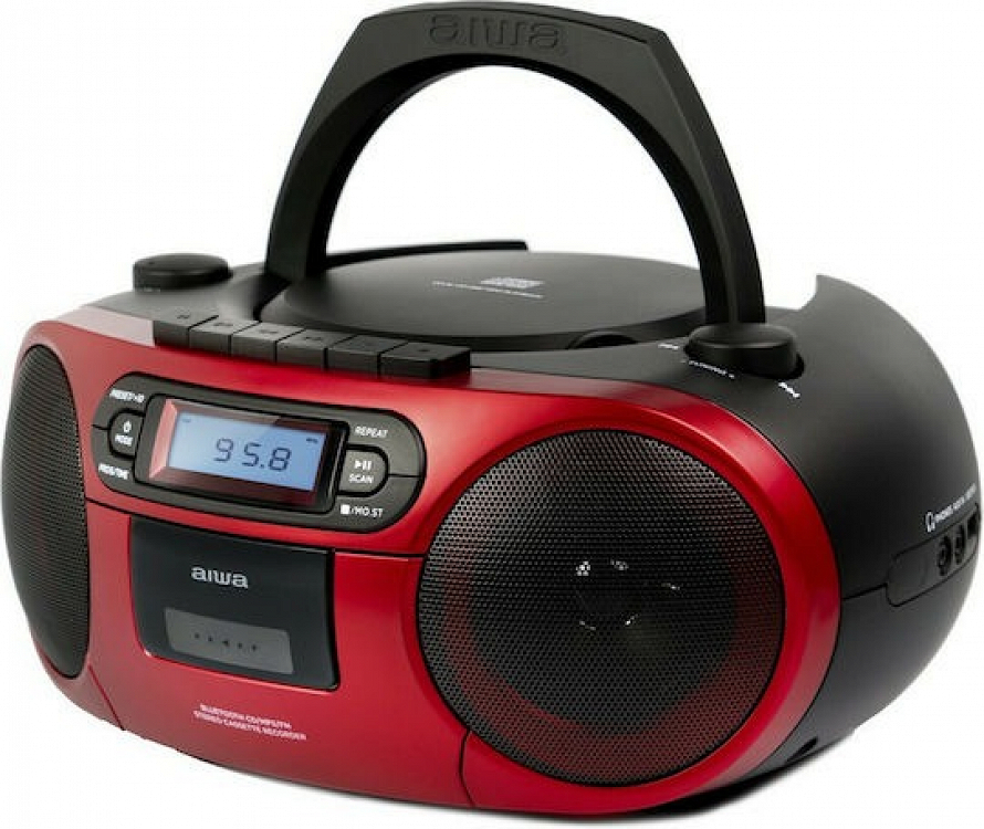 ΦΟΡΗΤΟ ΡΑΔΙΟ CD/MP3/USB/ ΚΑΣΕΤΟΦΩΝΟ ΒΒΤC-550 RD ΜΕ BLUETOOTH AIWA