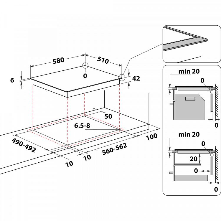 ΕΣΤΙΕΣ ΚΕΡΑΜΙΚΕΣ AKT8090LX HOB WHIRLPOOL
