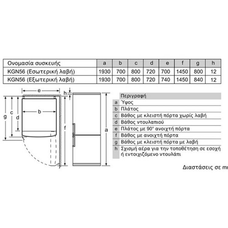 ΨΥΓΕΙΟΚΑΤΑΨΥΚΤΗΣ KGN56XIER BOSCH