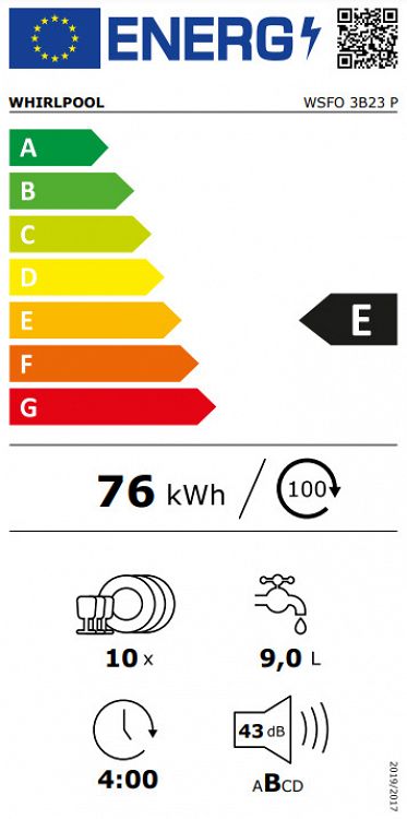 ΠΛΥΝΤΗΡΙΟ ΠΙΑΤΩΝ WSFO 3B23 P WHIRLPOOL