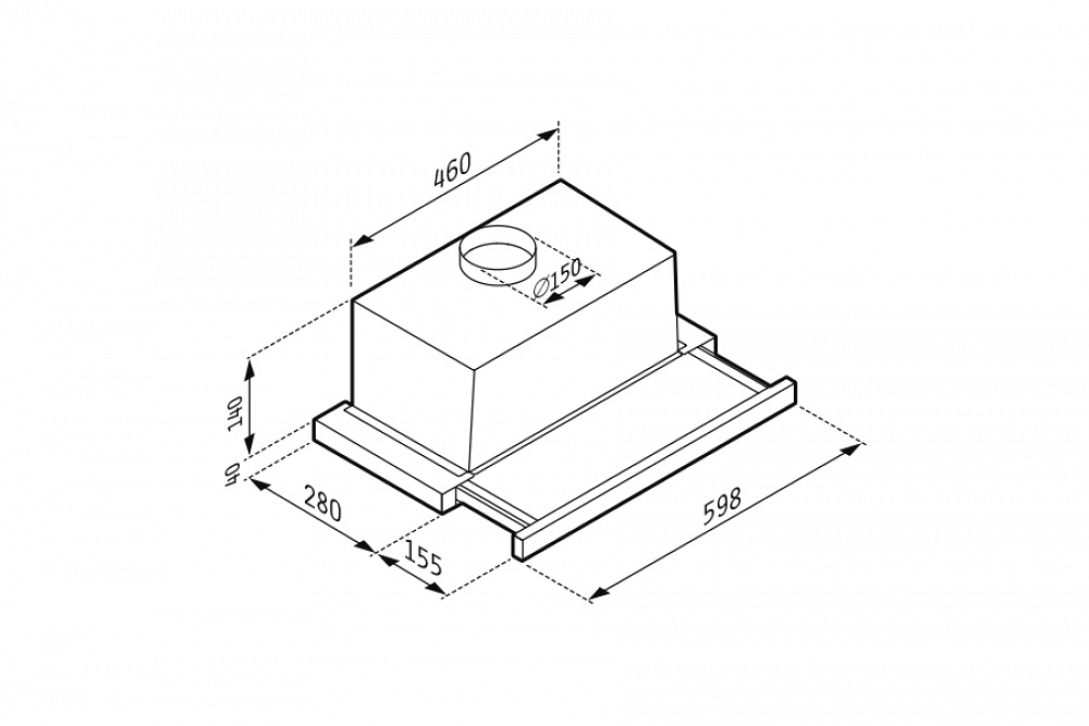ΑΠΟΡΡΟΦΗΤΗΡΑΣ ΣΥΡΟΜΕΝΟΣ TURBO SLIM PRO 60CM ΑΝΟΞΕΙΔΩΤΟΣ PYRAMIS