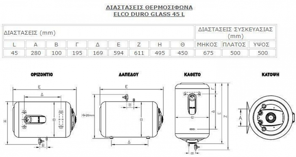 Η/Θ K ELGLAS 45A/Θ 3KW ELCO