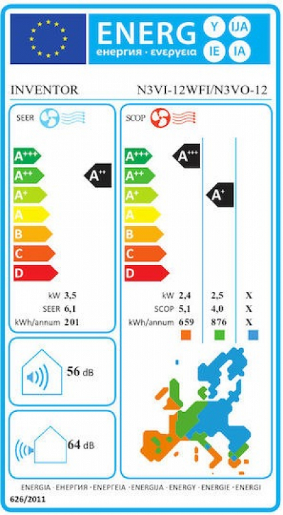 A/C N3VI-12WFI NEO INVERTER MINI SPLIT ΕΣΩΤ. INVENTOR