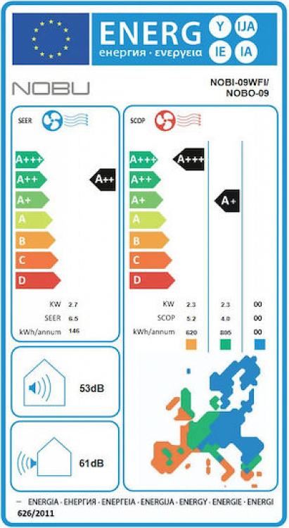 A/C NOBI-09WFI INVERTER MINI SPLIT  ΕΣΩΤ. NOBU