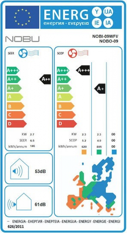 A/C NOBI-09WFI INVERTER MINI SPLIT  ΕΣΩΤ. NOBU