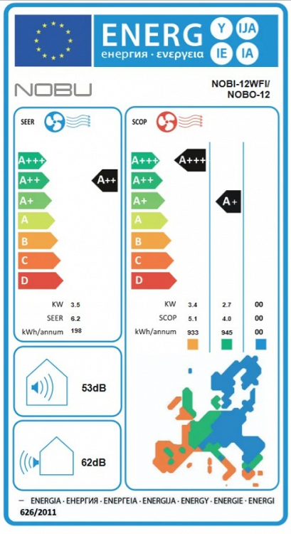 A/C NOBI-12WFI INVERTER MINI SPLIT  ΕΣΩΤ. NOBU