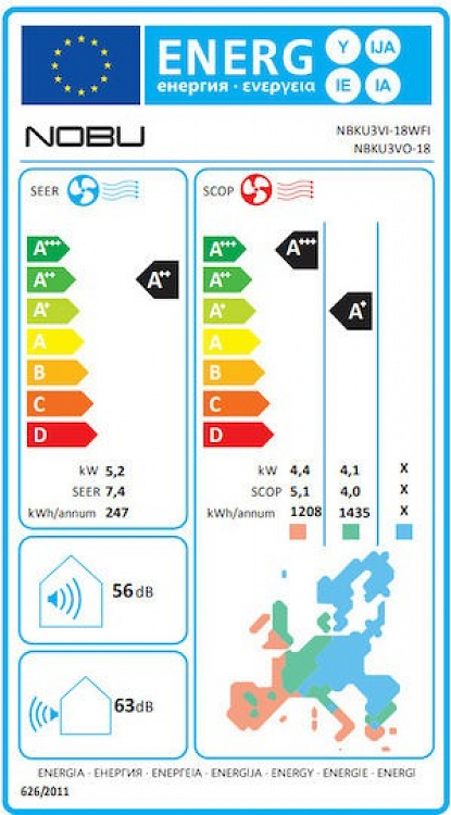 A/C NOBI-18WFI INVERTER MINI SPLIT  ΕΣΩΤ. NOBU