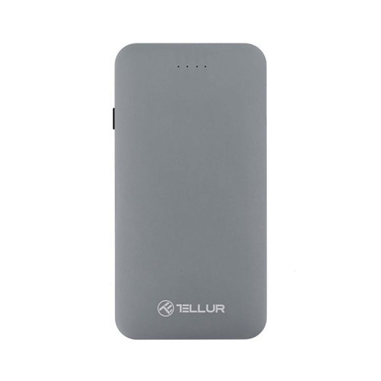 POWER BANK QUALCOMM 3,0 5000MAH SLIM METALLIC WITH 3 IN 1 CABLE GREY TELLUR