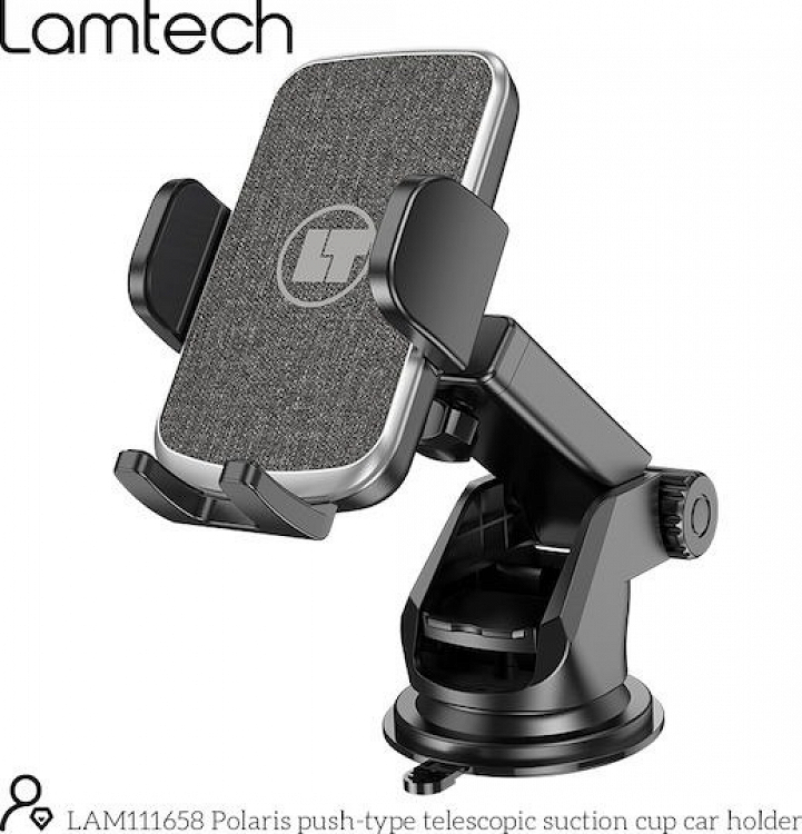 CAR HOLDER TELESCOPIC SUCTION CUP BLACK LAM111658 LAMTECH