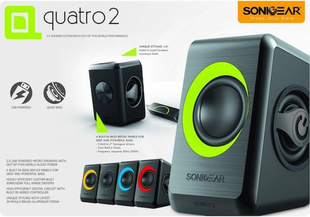 SPEAKER USB POWERED QUAD BASS QUATRO2BFR SONICGEARS