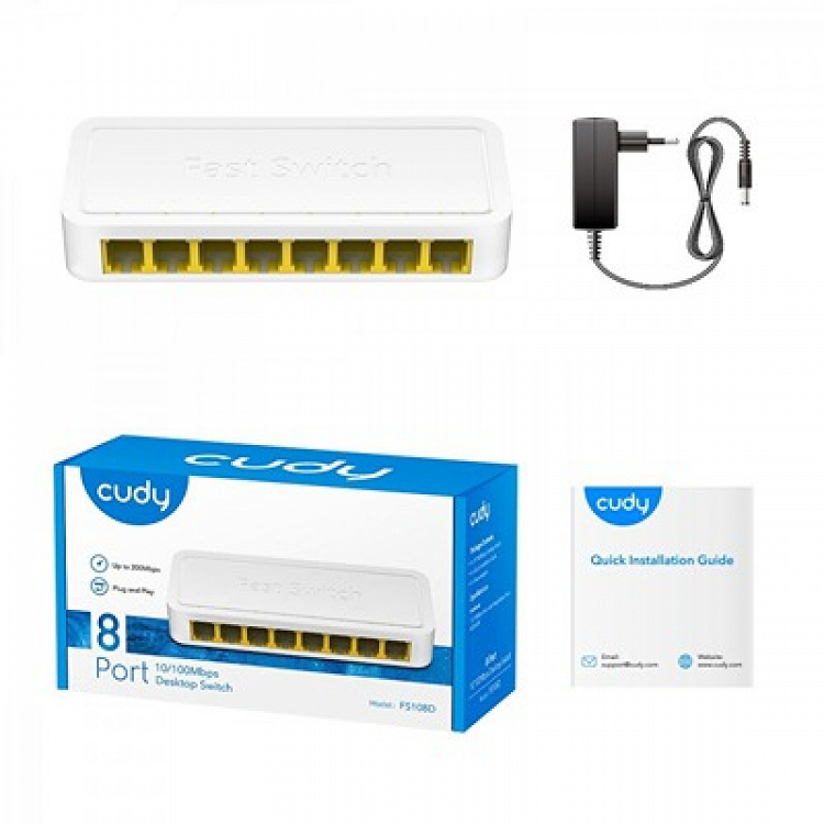 SWITCH FAST ETHERNET 8 PORT FS108D CUDY