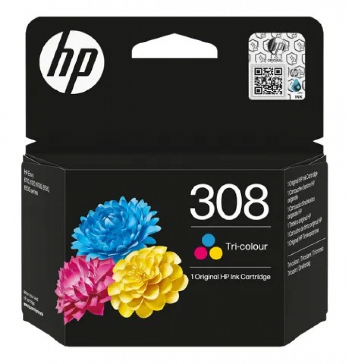 INK CARTRIDGE 308 ORIGINAL TRI-COLOR HP