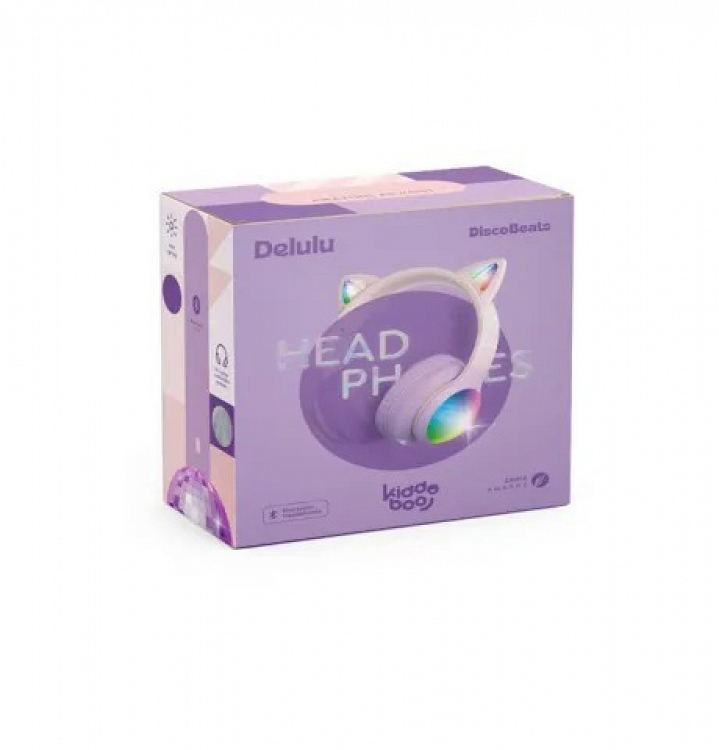 HEADPHONES BLUETOOTH DELULU PINK KIDDOBOO