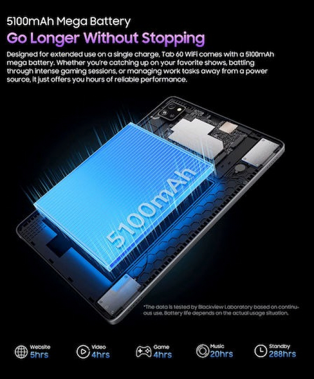 TABLET TAB60 OCTA CORE 10.1'' (4GB+128GB) WIFI ANDROID 14 GREY BLACKVIEW
