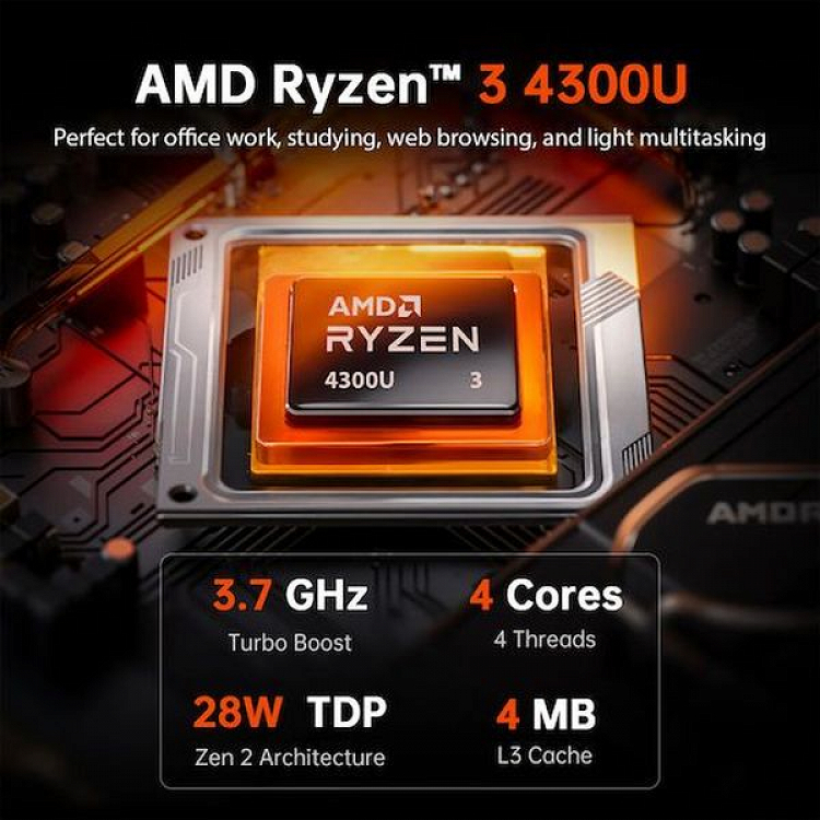 MINI PC AMD RYZEN3 3300U 16GB DDR4 ROM 512GB WIN11PRO BLACK ACEMAGIC