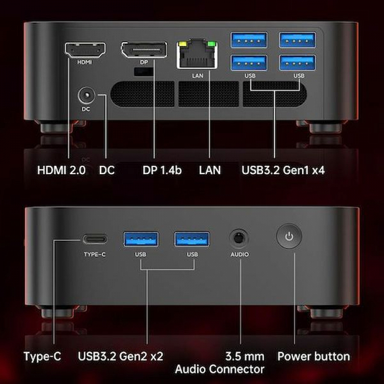 MINI PC AMD RYZEN3 3300U 16GB DDR4 ROM 512GB WIN11PRO BLACK ACEMAGIC