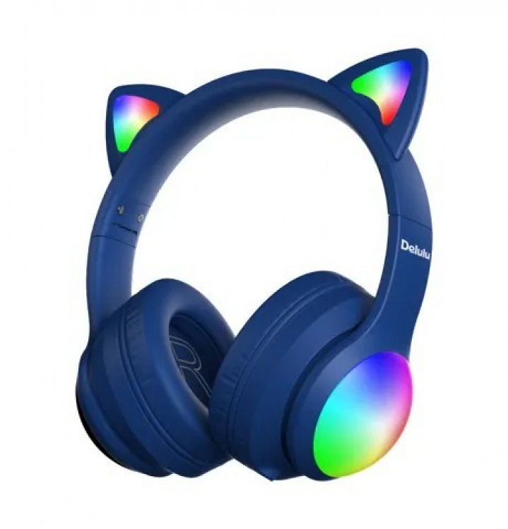 HEADPHONES BLUETOOTH DELULU DISCO BLUE KIDDOBOO