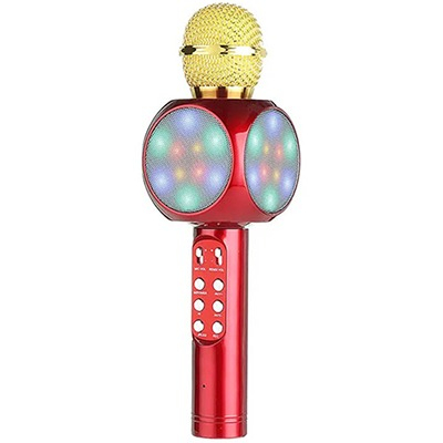 MICROPHONE BLUETOOTH KARAOKE FOR KIDS ECHO EFFECT RED