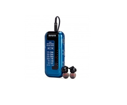 RADIO POCKET MINI R-22BL WITH EARPHONES BLUE AIWA