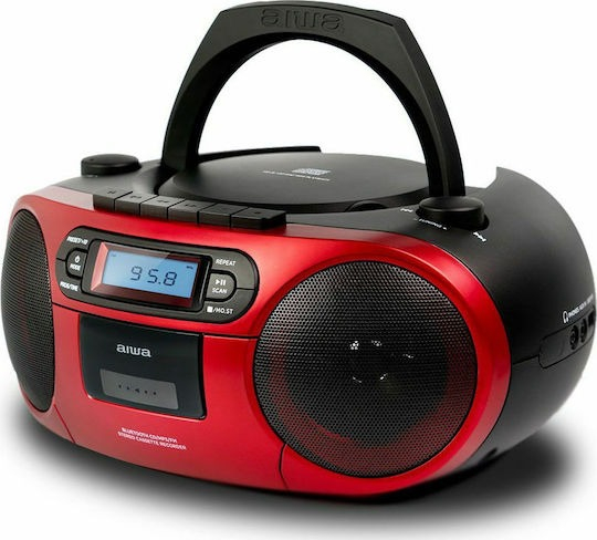 ΦΟΡΗΤΟ ΡΑΔΙΟ CD/MP3/USB/ ΚΑΣΕΤΟΦΩΝΟ ΒΒΤC-550 RD ΜΕ BLUETOOTH AIWA