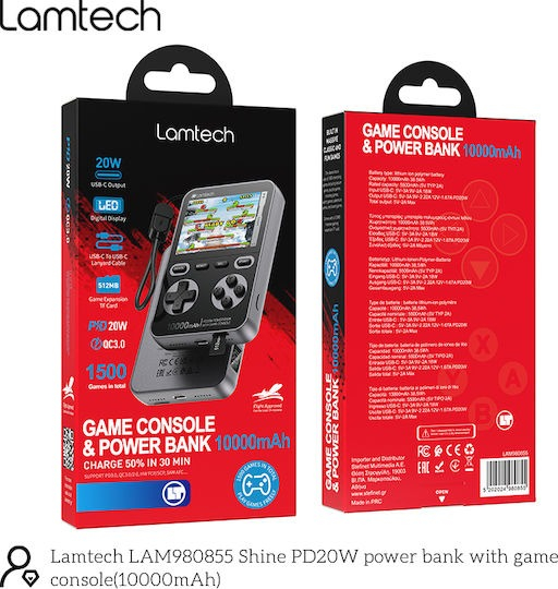 GAME CONSOLE WITH 1500 GAMES &amp; POWERBANK LAMTECH