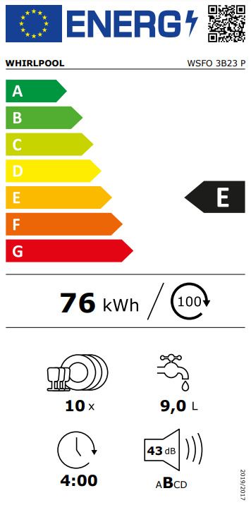 ΠΛΥΝΤΗΡΙΟ ΠΙΑΤΩΝ WSFO 3B23 P WHIRLPOOL