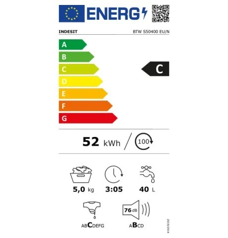 ΠΛΥΝΤΗΡΙΟ ΡΟΥΧΩΝ BTW S50400 EU/N INDESIT 5kg