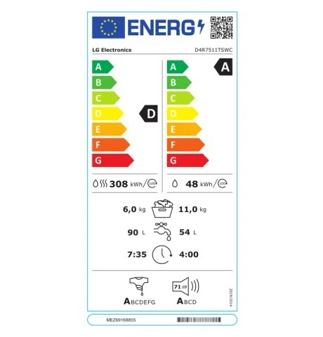 ΠΛΥΝΤΗΡΙΟ &amp; ΣΤΕΓΝΩΤΗΡΙΟ ΡΟΥΧΩΝ D4R7511TSWC LG