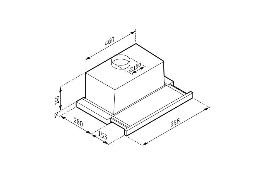 ΑΠΟΡΡΟΦΗΤΗΡΑΣ ΣΥΡΟΜΕΝΟΣ TURBO SLIM PRO 60CM ΑΝΟΞΕΙΔΩΤΟΣ PYRAMIS
