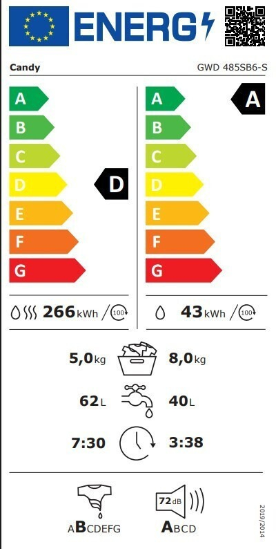 ΠΛΥΝΤΗΡΙΟ -ΣΤΕΓΝΩΤΗΡΙΟ ΡΟΥΧΩΝ GWD 485SB6-S CANDY