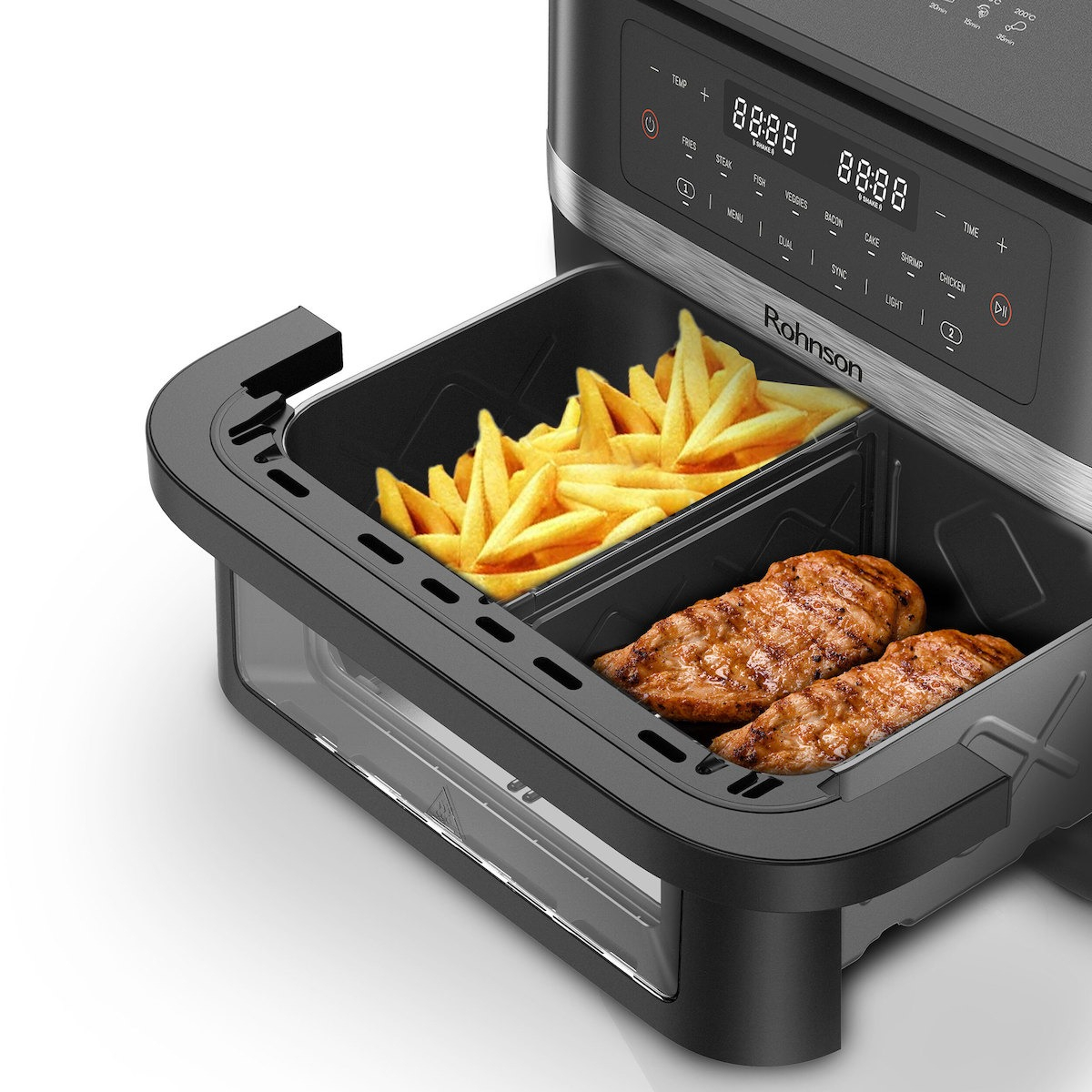 ΦΡΙΤΕΖΑ AIR FRYER R-2881 SINGLE AND DUAL BASKET ROHNSON