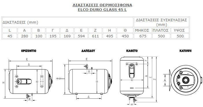 Η/Θ K ELGLAS 45A/Θ 3KW ELCO
