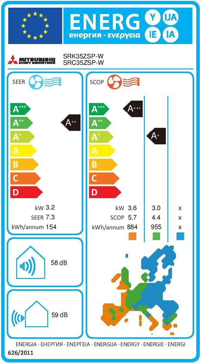 A/C SRK35ZSP-W1 INVERTER ΕΣΩΤ. MITSUBISHI