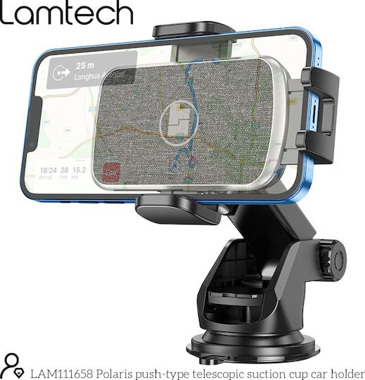 CAR HOLDER TELESCOPIC SUCTION CUP BLACK LAM111658 LAMTECH