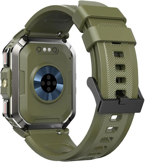 SMARTWATCH MULTI-FUNCTION WITH FLASHLIGHT COMPASS BT CALL &amp; HEALTH MANAGEMENT GREEN BLACKVIEW