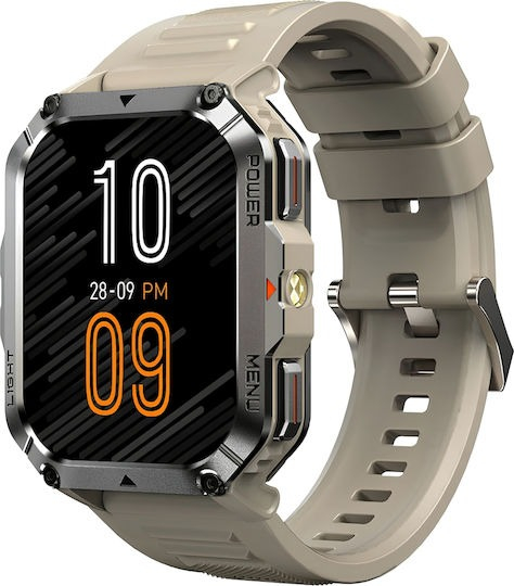 SMARTWATCH MULTI-FUNCTION WITH FLASHLIGHT COMPASS BT CALL &amp; HEALTH MANAGEMENT KHAKI BLACKVIEW