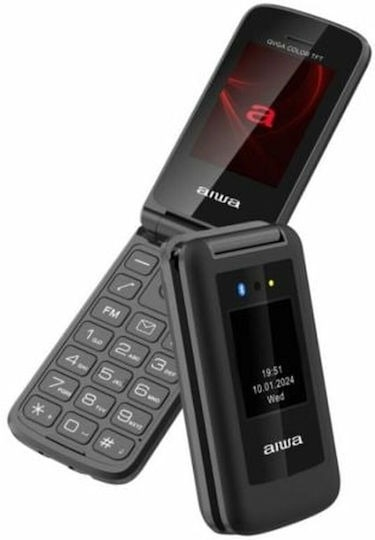 ΚΙΝΗΤΟ ΤΗΛΕΦΩΝΟ FP-30-2G SLIM BT CLAMSHELL 2G FLIP-STYLE DUAL SIM PHONE BLACK AIWA