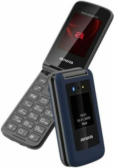 ΚΙΝΗΤΟ ΤΗΛΕΦΩΝΟ FP-30-2G SLIM BT CLAMSHELL 2G FLIP-STYLE DUAL SIM PHONE BLUE AIWA