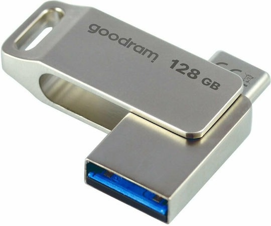 USB 3,2 GEN1 OTG FLASH DRIVE GEN1 128GB &amp; TYPE-C SILVER GOODRAM