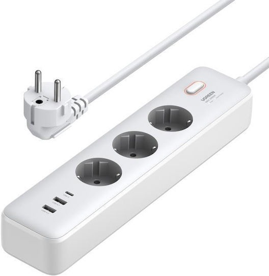 PROTECTION SOCKET 3xSCHUKO PDx1+USBx2 CD286 25357 2m UGREEN