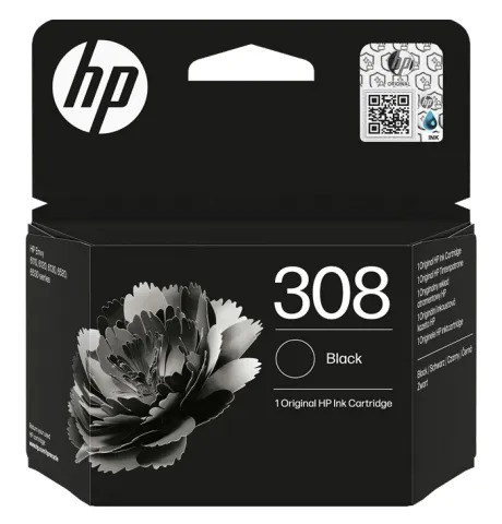 INK CARTRIDGE 308 ORIGINAL BLACK HP