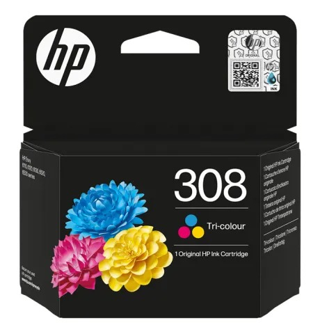 INK CARTRIDGE 308 ORIGINAL TRI-COLOR HP