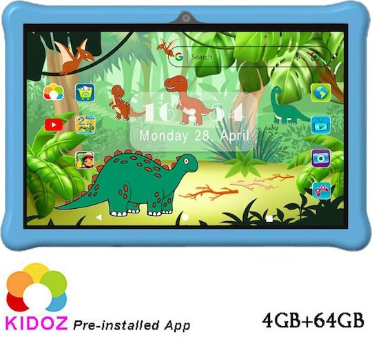 TABLET KID 10.1'' OCTA-CORE 4GB/64GB ANDROID 14 DINOSAUR’S JUNGLE SKY BLUE LAMTECH