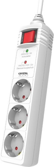 ΠΟΛΥΠΡΙΖΟ ΠΡΟΣΤΑΣΙΑΣ CP3-1300-70 ΣΟΥΚΟ 3 ΘΕΣΕΩΝ 1300J/70dB ΛΕΥΚΟ CRYSTAL AUDIO