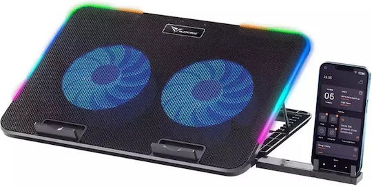 COOLING STAND NOTEBOOK &amp; PHONE VENDAVAL G2 2 FANS RGB BLACK ALCATROZ