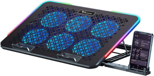 COOLING STAND NOTEBOOK &amp; PHONE VENDAVAL S6 6 FANS RGB BLACK ALCATROZ