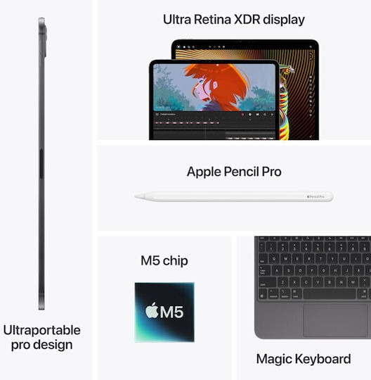IPAD PRO 13'' M5 WI-FI 256GB STANDARD GLASS SILVER MDYK4TY/A APPLE